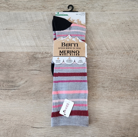 Born Merino Wool Blend Ski Socks - Picture 1 of 6